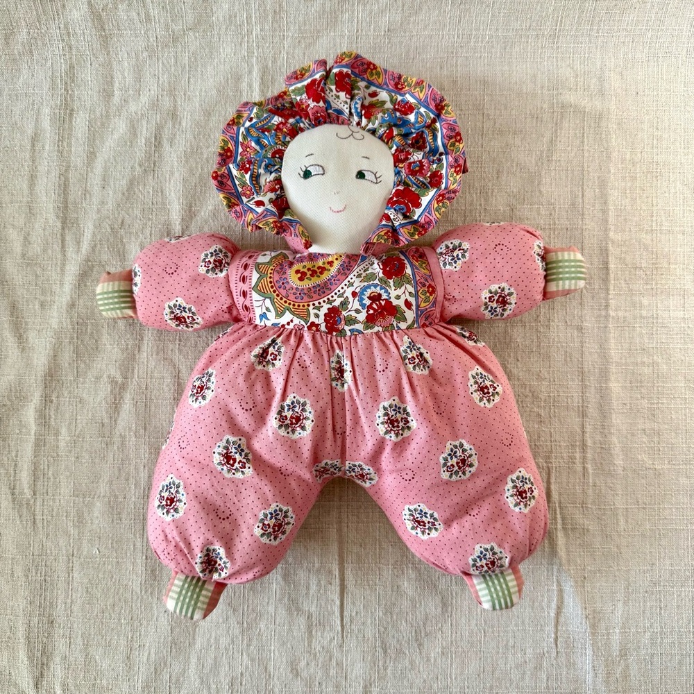 HTF PIERRE DEUX Vintage Rag Doll Pillow French Fabrics & Embroidery Kid’s Room